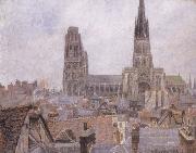 Camille Pissarro, The Roofs of Old Rouen,Gray Weather